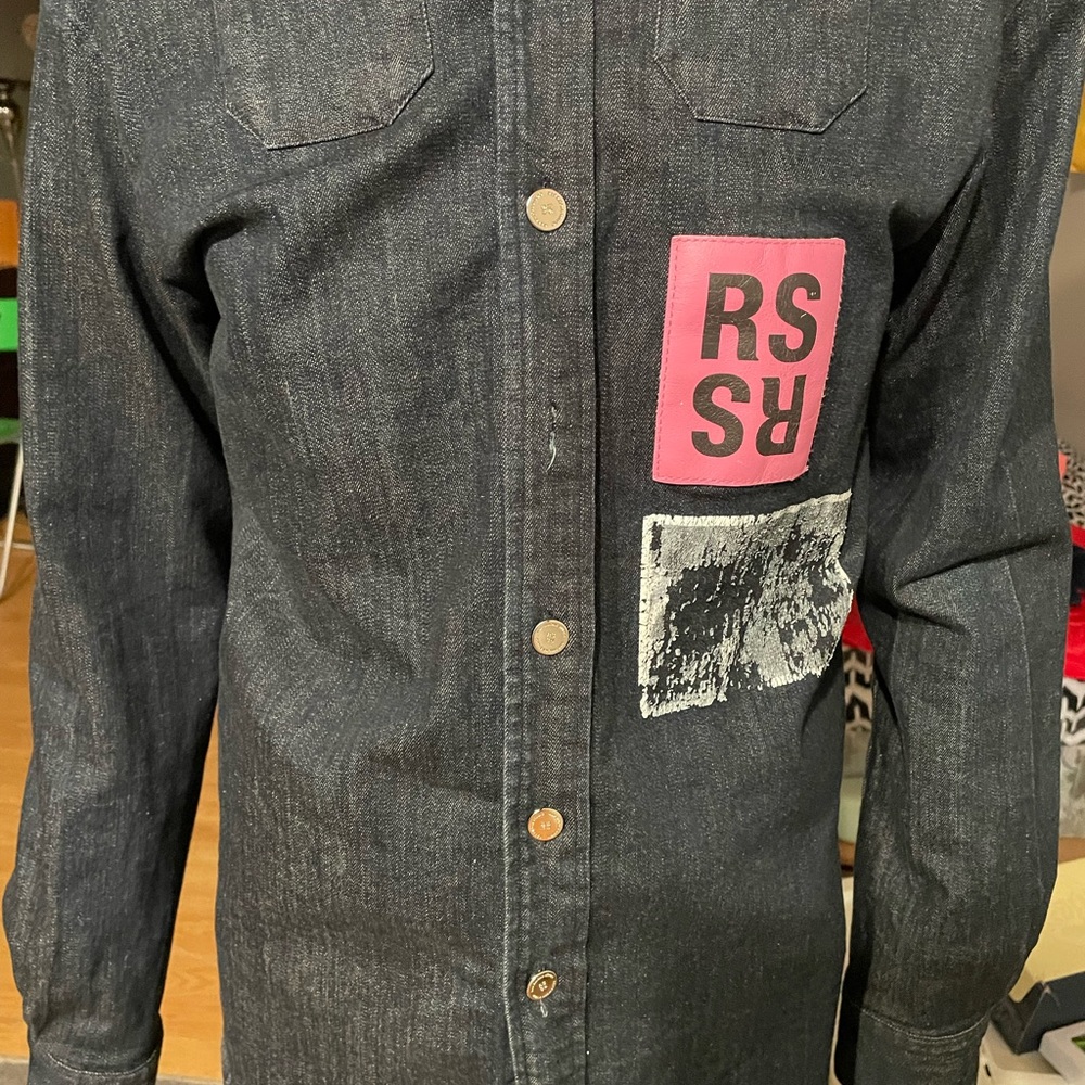 Raf Simons designer denim shirt .